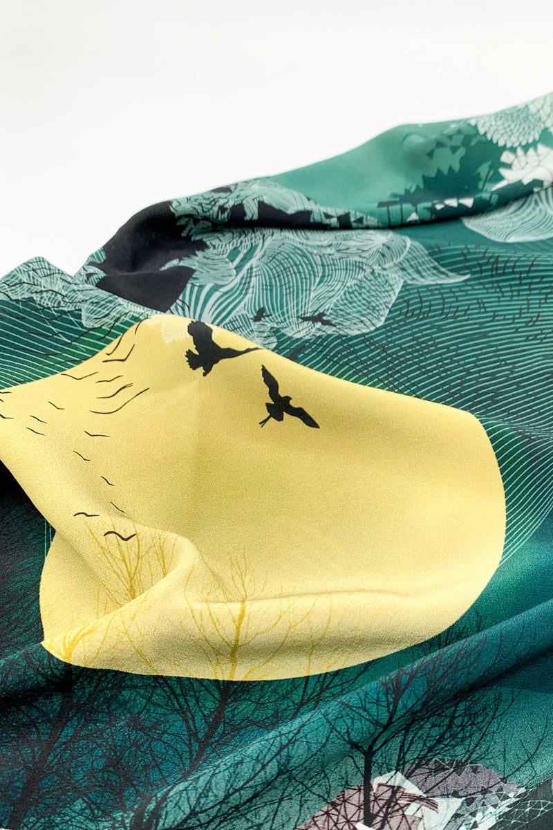 sophie darling new moon crepe de chine scarf large moon