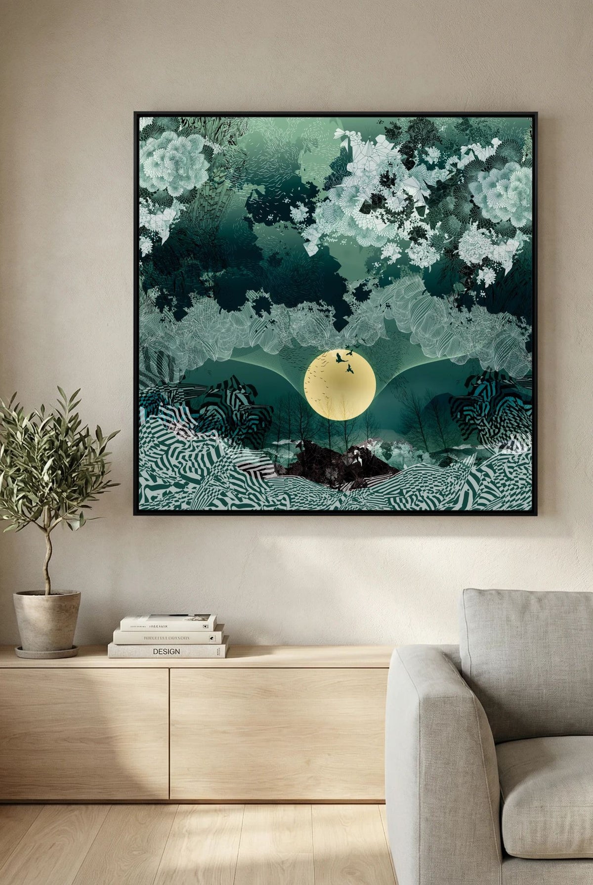 New Moon Canvas Print - Square