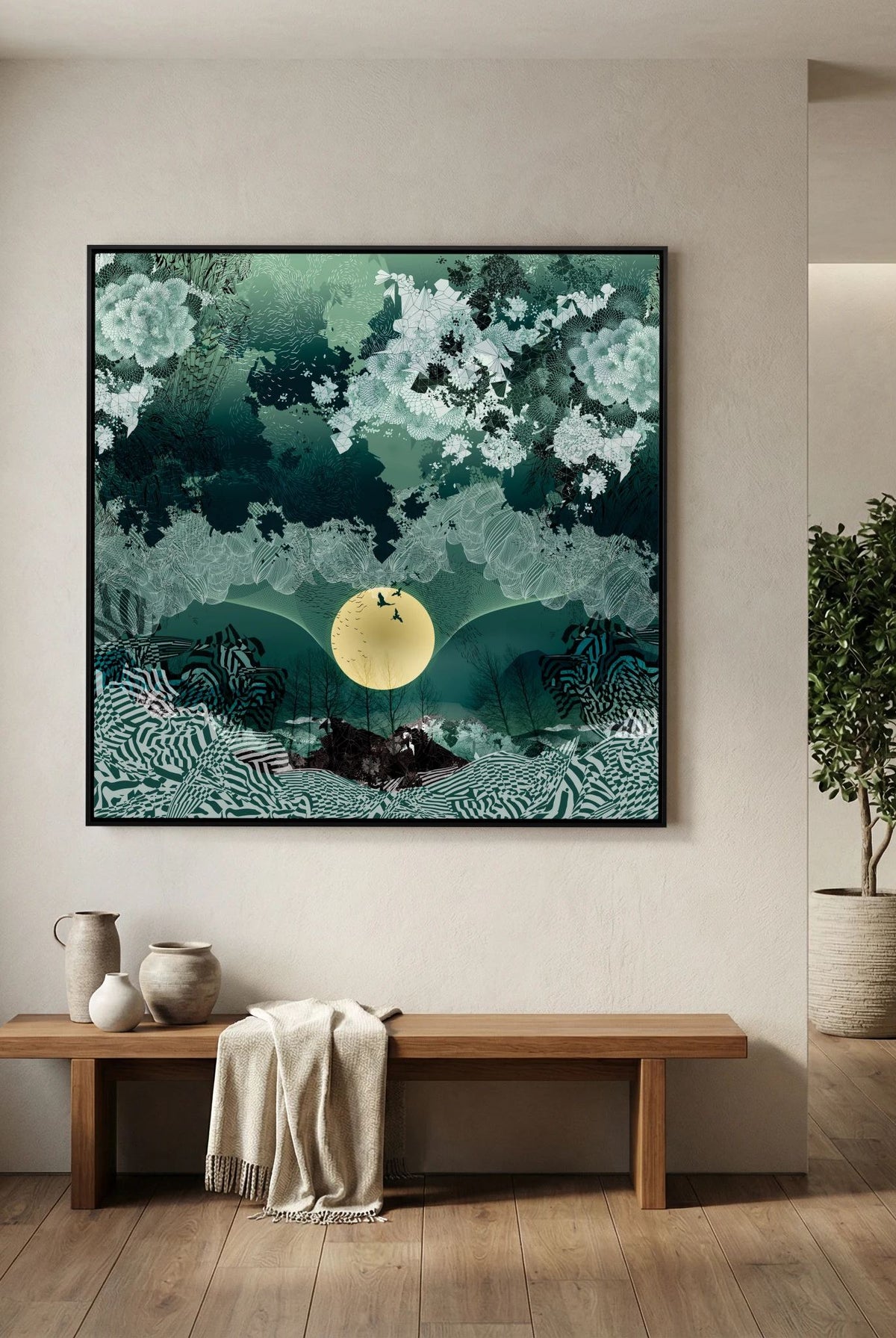New Moon Canvas Print - Square