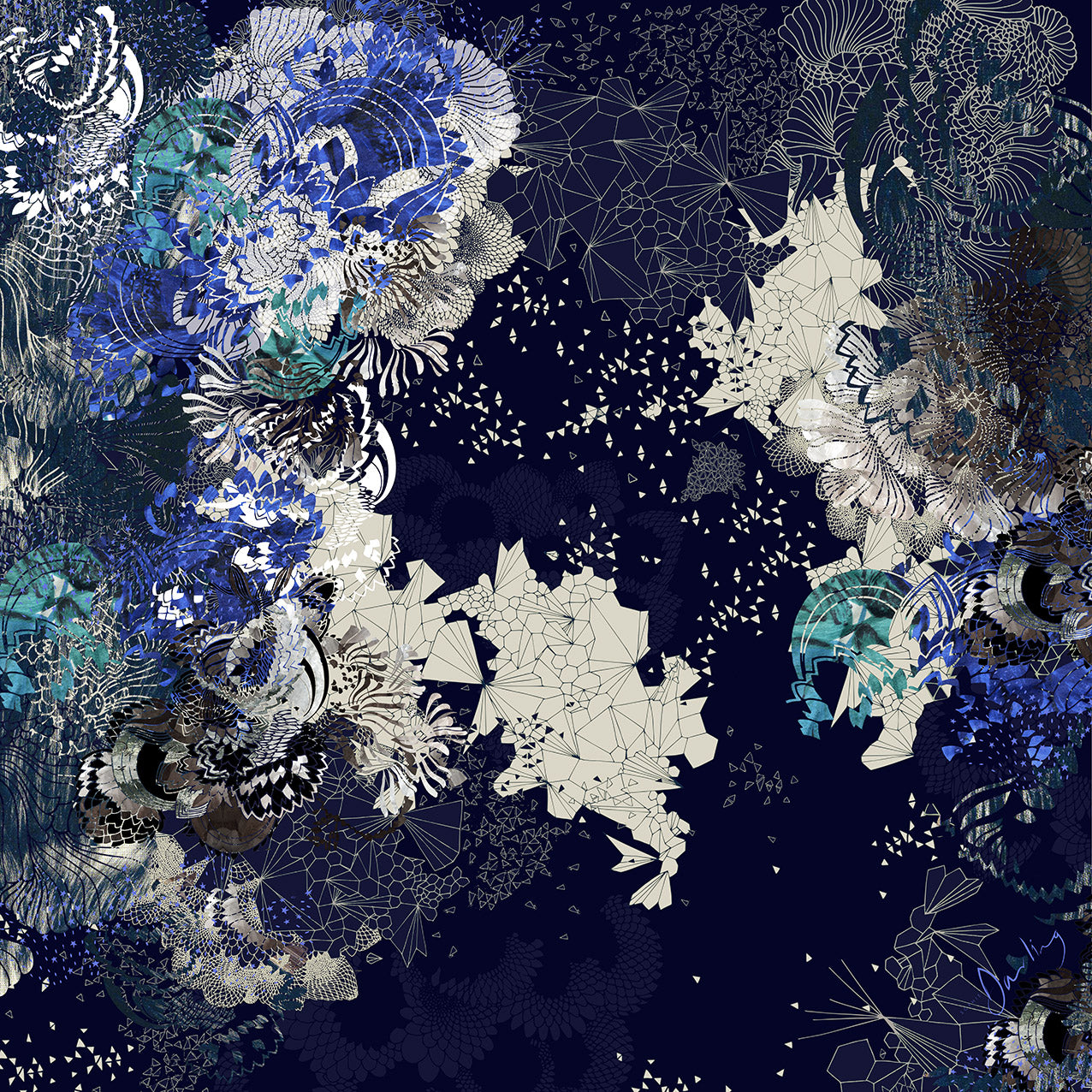 Full size Colette print in purple and creams