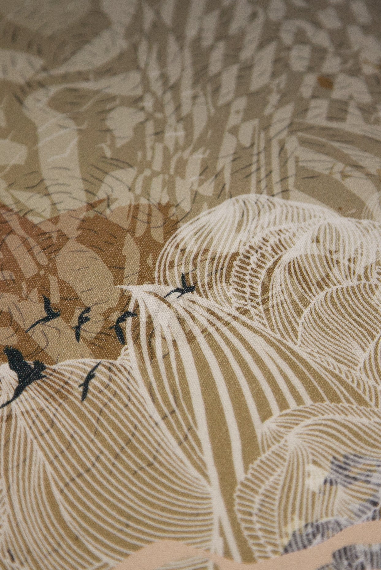 A close up of a Mural Wallpaper showing the linen texture