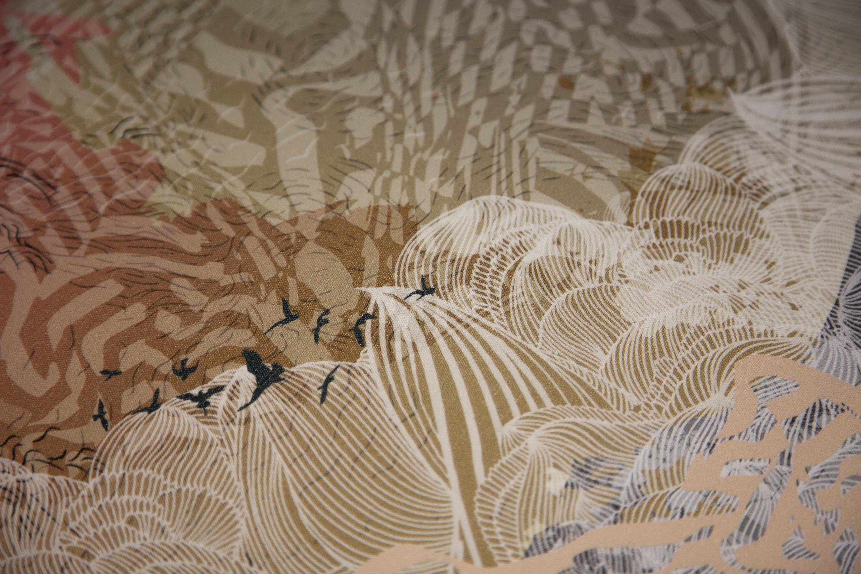 A close up of a Mural Wallpaper showing the linen texture