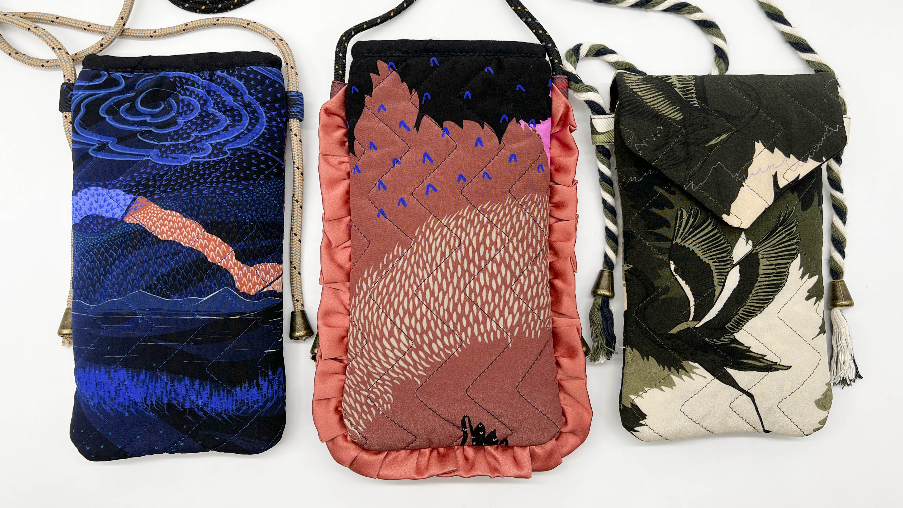 Quilted Silk Phone Bags