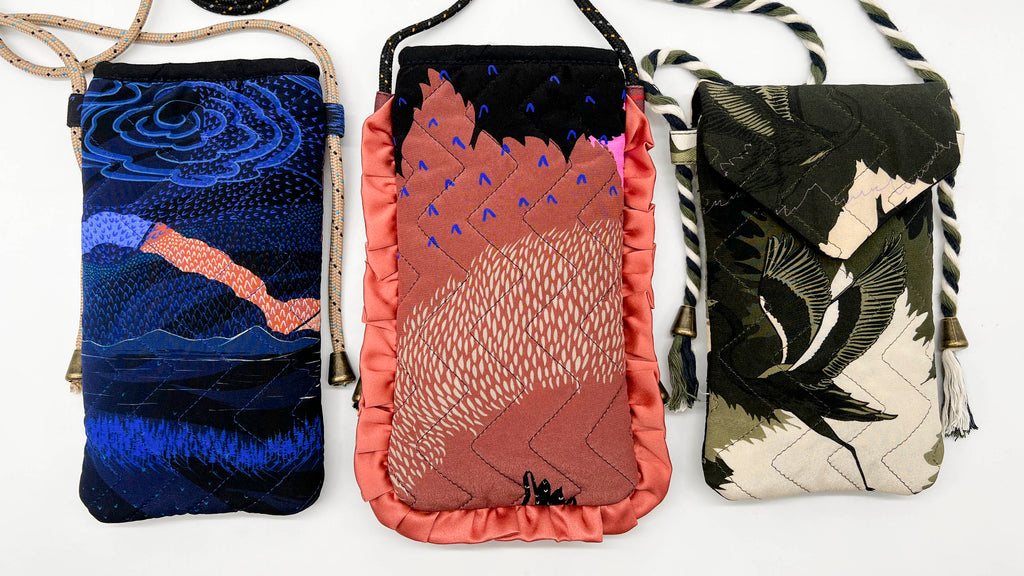 Quilted Silk Phone Bags