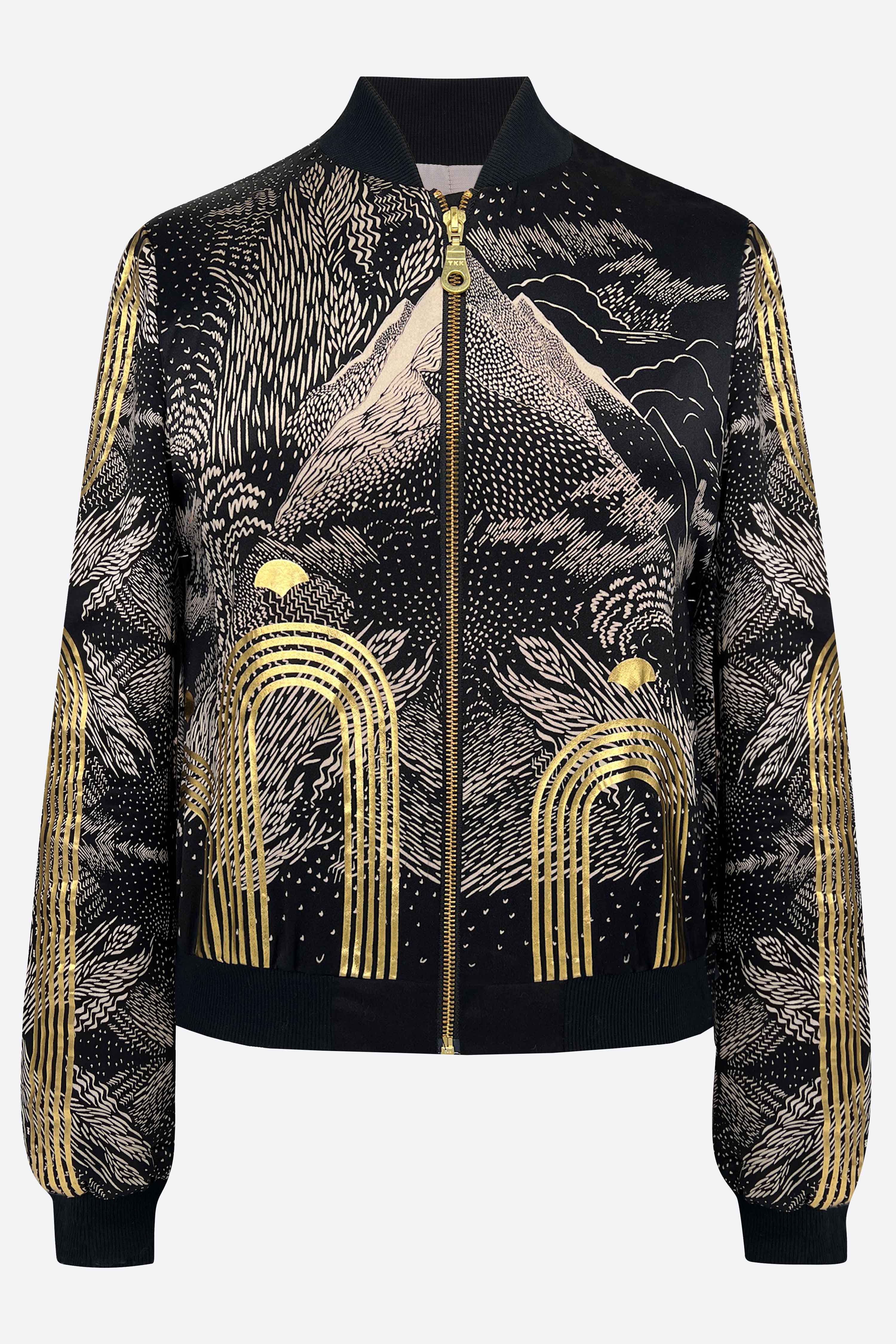 Handwoven Striped Silk Bomber Jacket