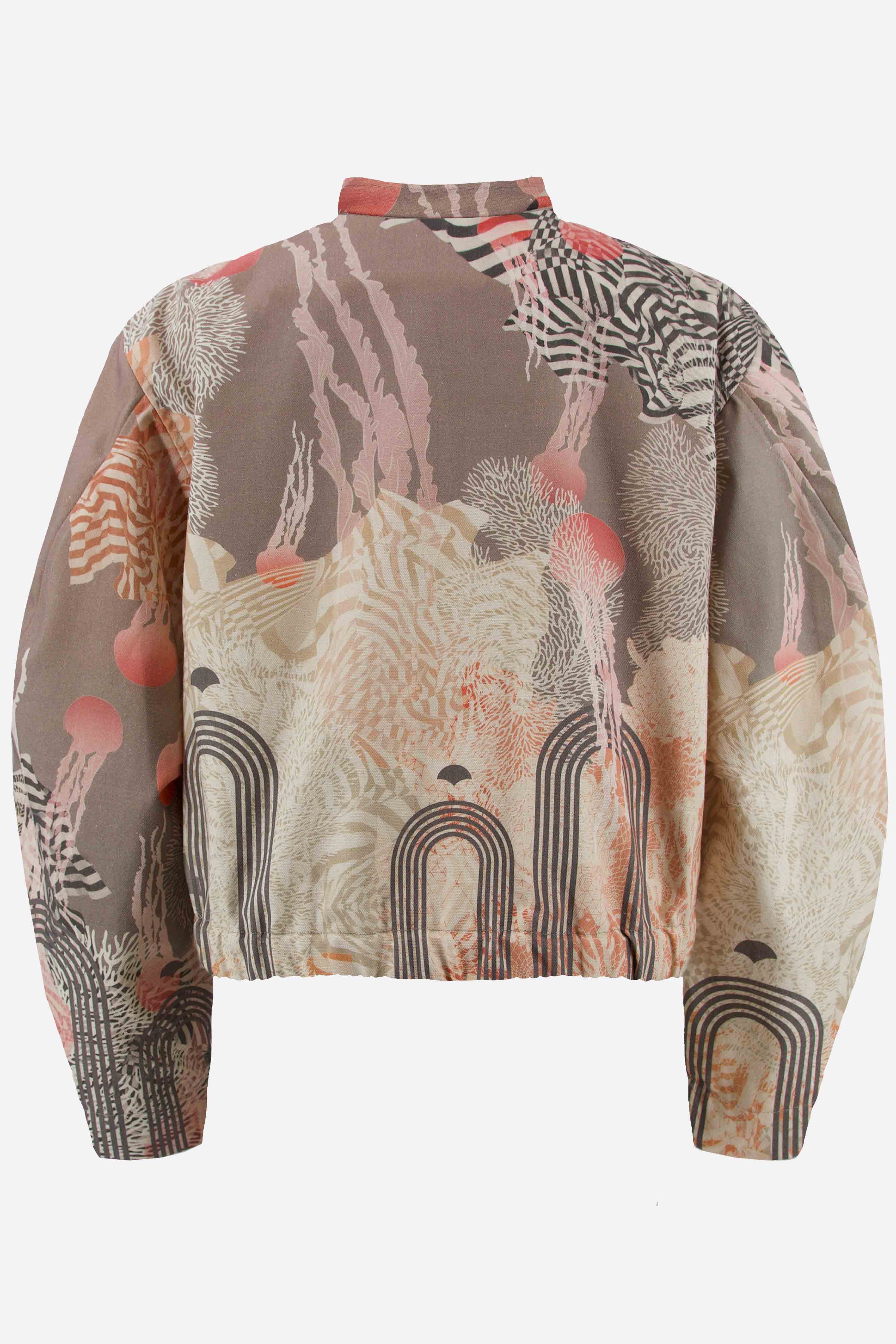 Womens lightweight cotton bomber jacket tulip sleeves sustainable fashion UK