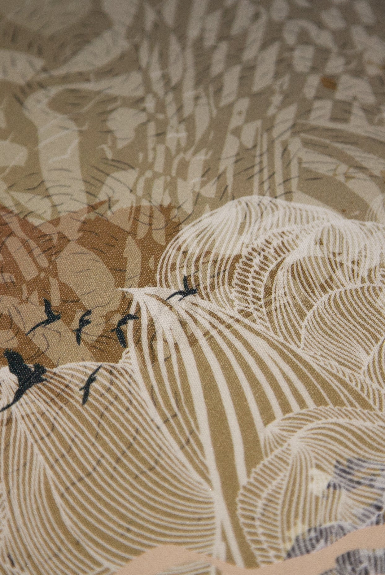A close up of a Mural Wallpaper showing the linen texture 
