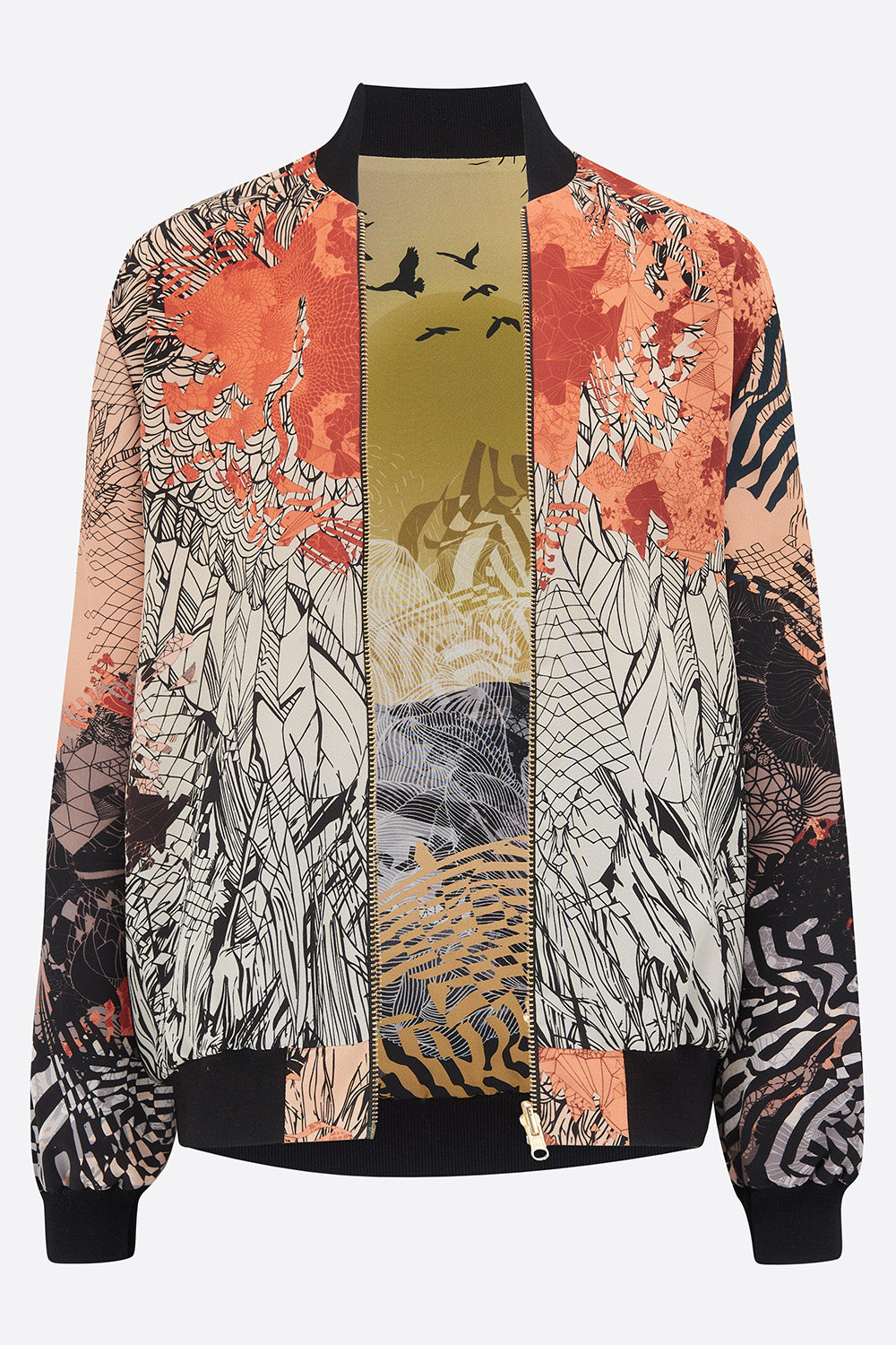 Reversible Silk Bomber Jacket Custom Prints Sophie Darling