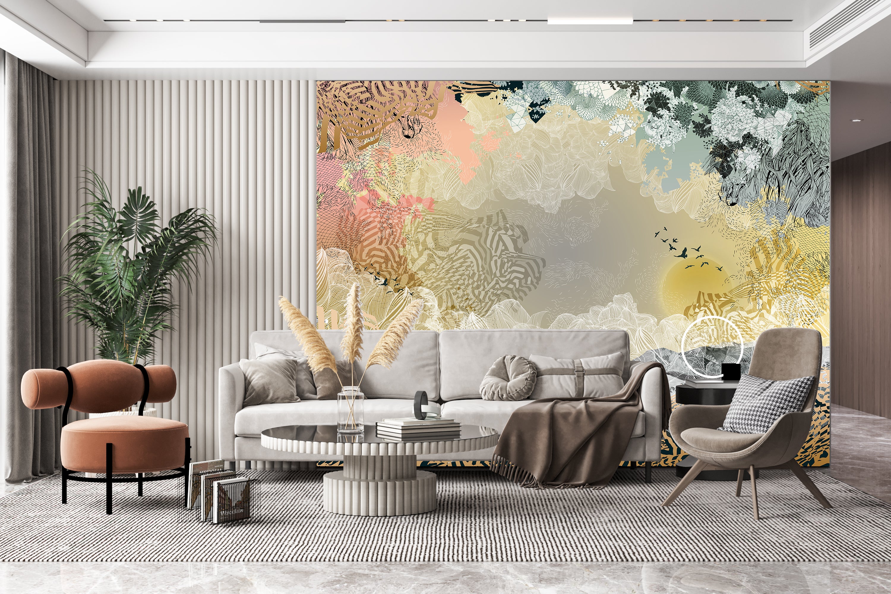 The Lola  shown as a Mural Wallpaper inside a room 