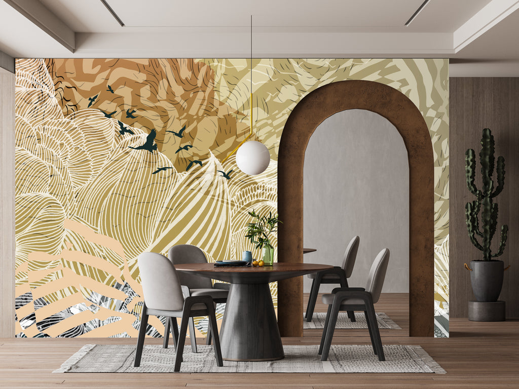 The Lola print shown as a Mural Wallpaper inside a room 